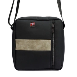 Trwała saszetka męska przez ramię wykonana z poliestru z kieszeniami Nordee