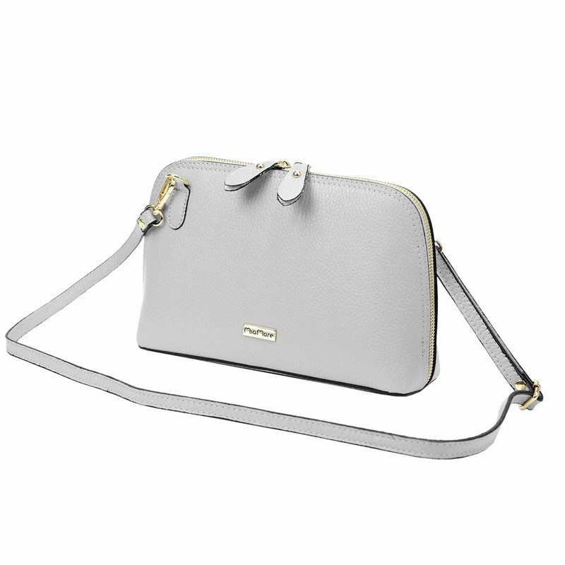 Kobieca zapinana skórzana listonoszka torebka przez ramię MiaMore
