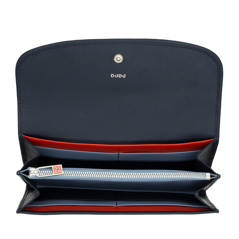 Dudu damska portmonetka skóra naturalna klasyczny podłużny portfel zatrzask