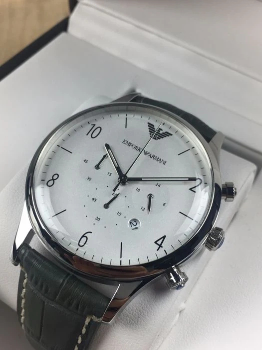 Zegarek ARMANI AR1861. Kwarcowy, Kolor biały. Mężczyzna.
