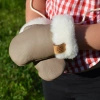 Ciepłe Dziecięce rękawiczki z kożucha 1 palec wełna sznurek Podhale