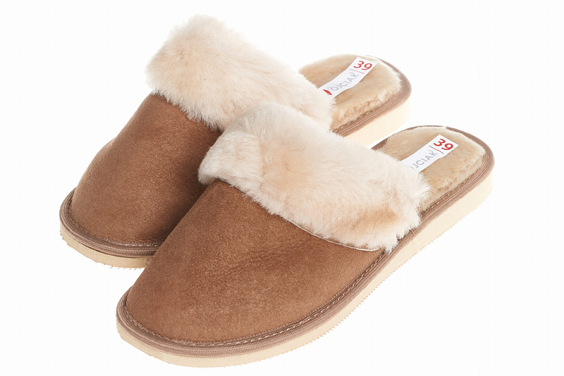 Wójciak Podhale damskie kapcie domowe skórzane zabudowane wełniane wnętrze