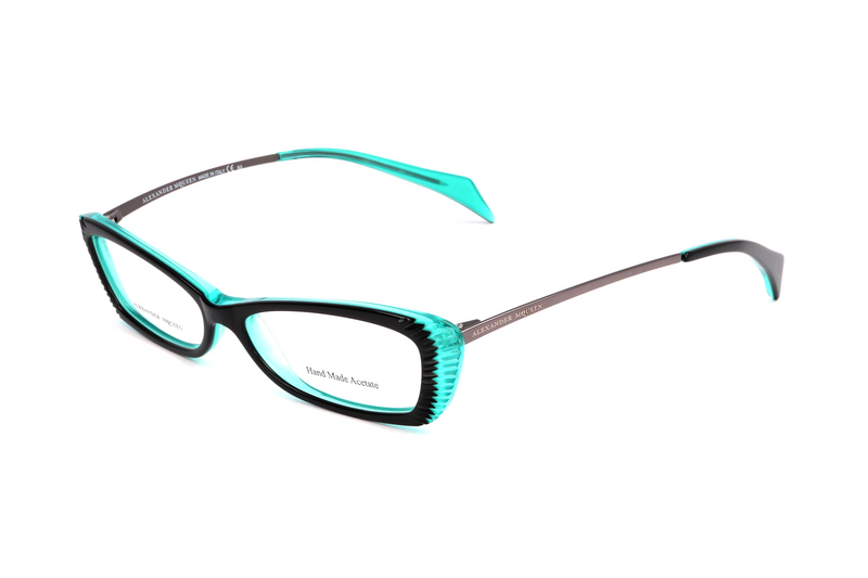 Okulary ALEXANDER MCQUEEN AMQ4163R2K. Okulary, Kolor czarny szary turkusowy. Kobieta.