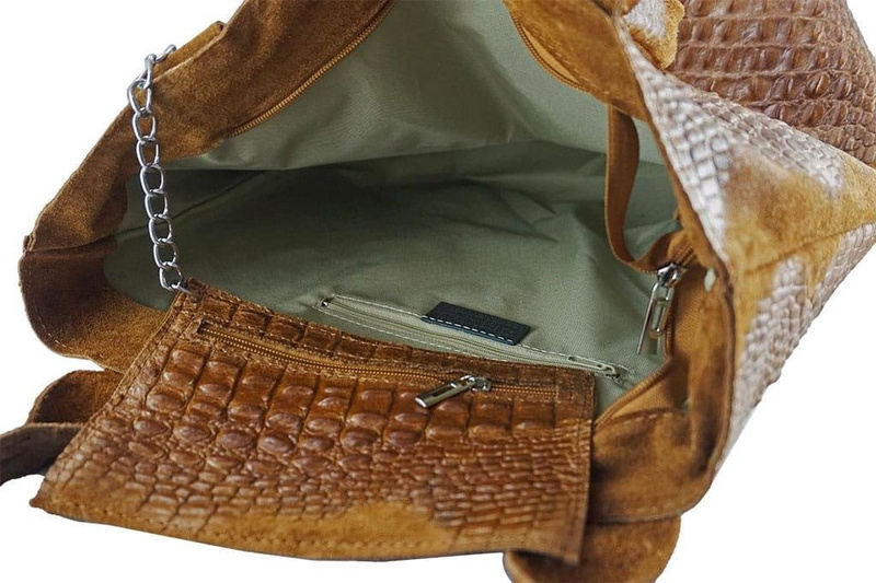 Modny worek skórzany CROCO Barberinis - Czarny