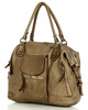 Torba biznesowa bowling retro bag skórzana - MARCO MAZZINI beżowa taupe
