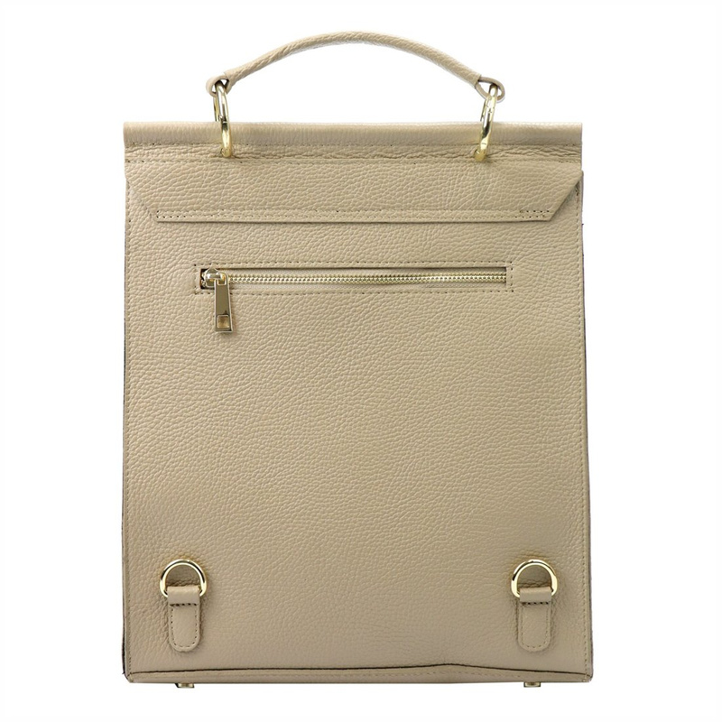 Luka plecak miejski damski skóra naturalna styl vintage z kieszeniami