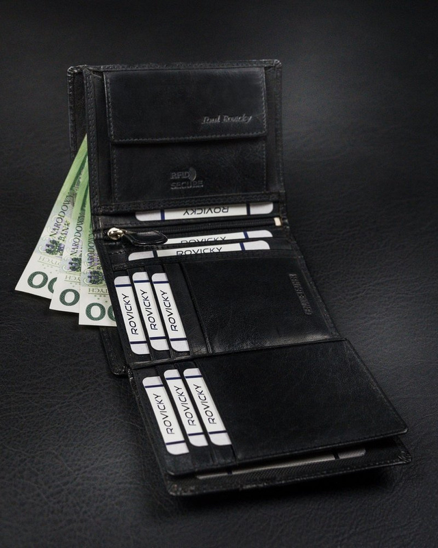 Elegancki Skórzany męski portfel Rovicky z RFID