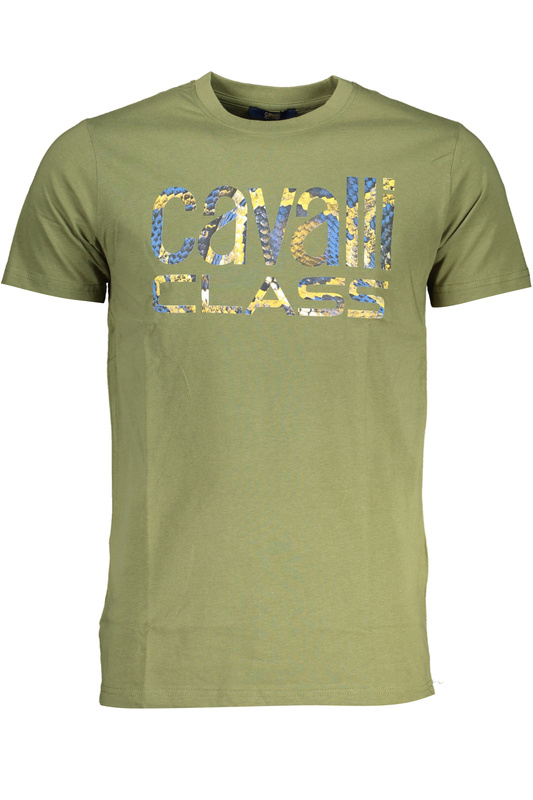 ZIELONY T-SHIRT MĘSKI Z KRÓTKIM RĘKAWEM KLASY CAVALLI