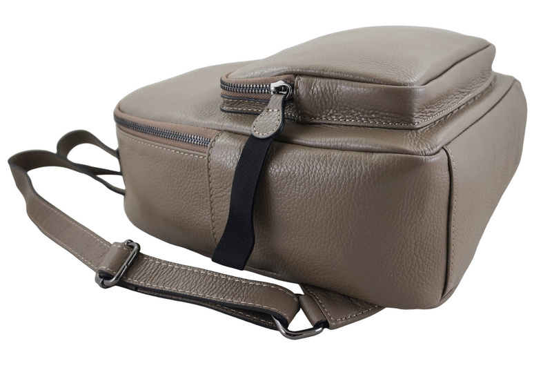 Elegancki plecak skórzany - Beżowy ciemny