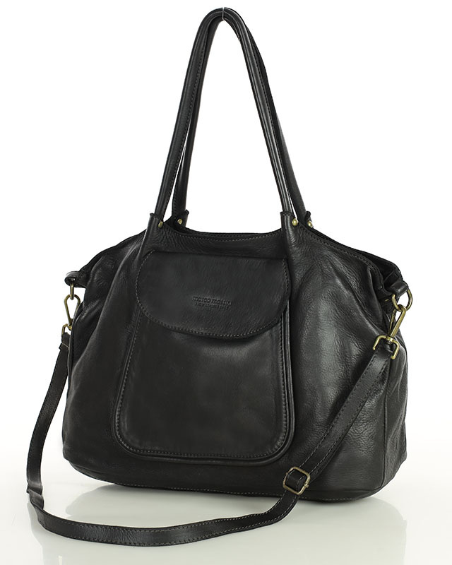 MARCO MAZZINI Torebka skórzana shopper bag ispirato dalla natura brąz