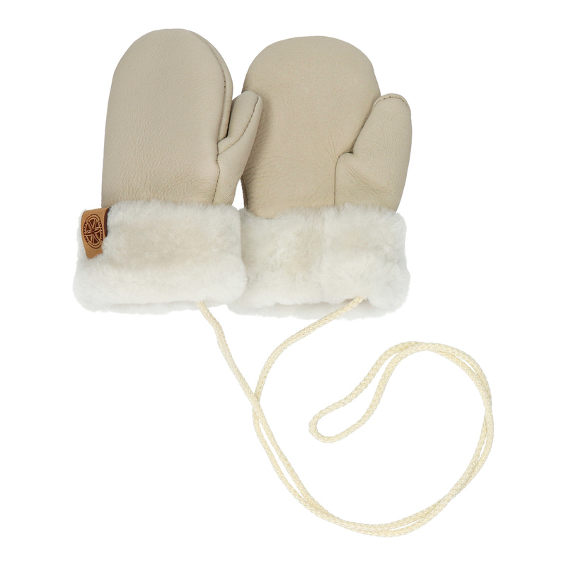 Ciepłe Dziecięce rękawiczki z kożucha 1 palec wełna sznurek Podhale