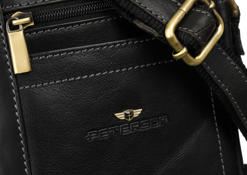 Saszetka męska z naturalnej skóry Peterson PTN TB-117-COM