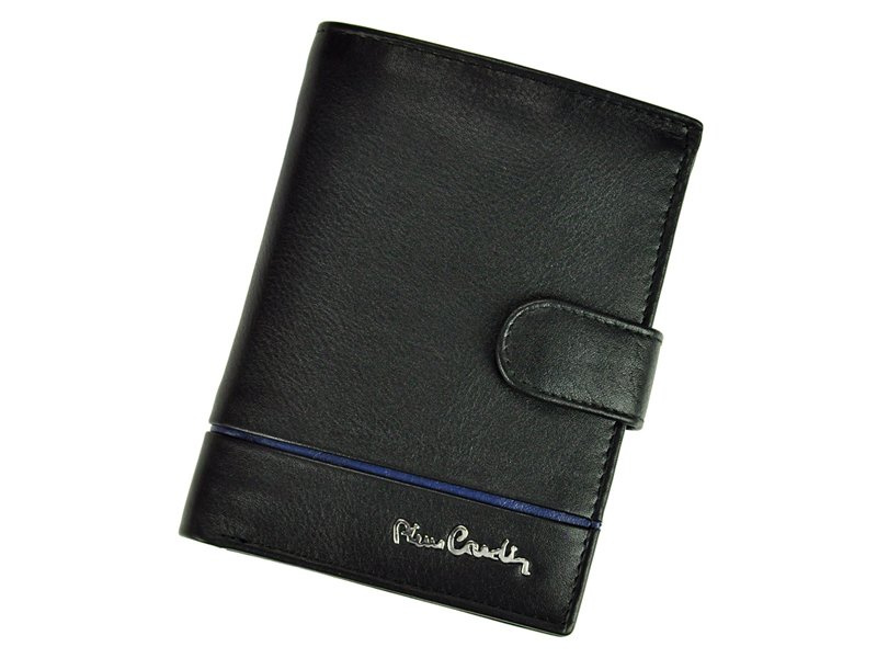 Portfel Skórzany Męski Duży Stylowy Czarny Skóra Naturalna Pierre Cardin
