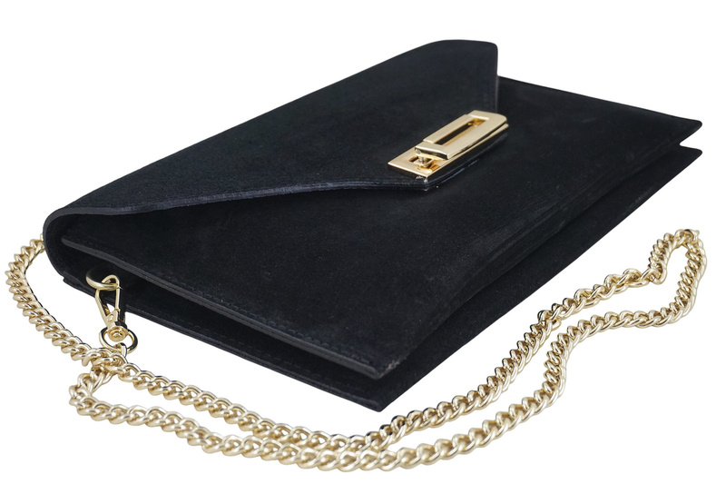 Stylowa kopertówka zamszowa Barberinis - Czarna