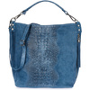 Jeansowa torebka skórzana zamszowa shopper W10
