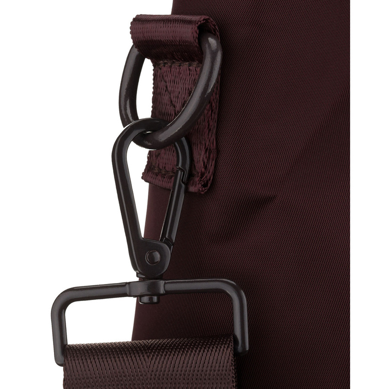 Bordowa shopperka damska z poliestru, jednokomorowa i zamykana suwakiem - Peterson