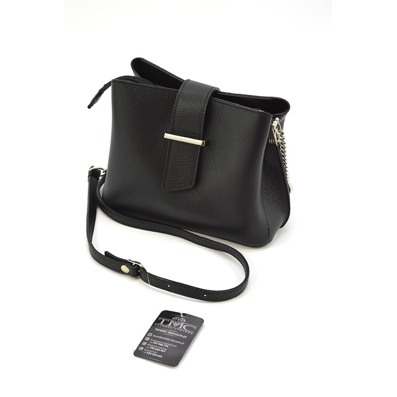 Luka damska listonoszka na ramię skóra naturalna elegancka dwukomorowa