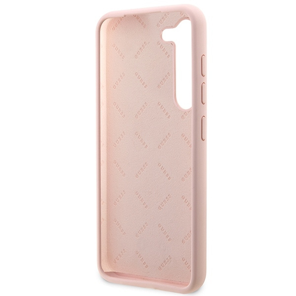 Guess GUHCS23MLSLMGPP S23+ S916 różowy/pink hardcase Silicone Script Metal Logo