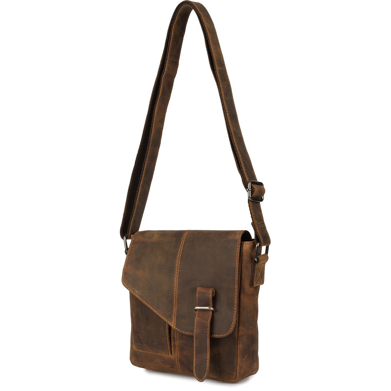 Torba męska skórzana na ramię zgrabna brązowa elegancka Beltimore N18