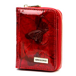 Zapinana Lakierowana zgrabna damska portmonetka w motyle Gregorio