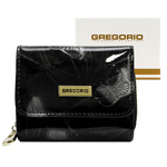 Gregorio mały portfel damski skóra naturalna lakierowana portmonetka motyle