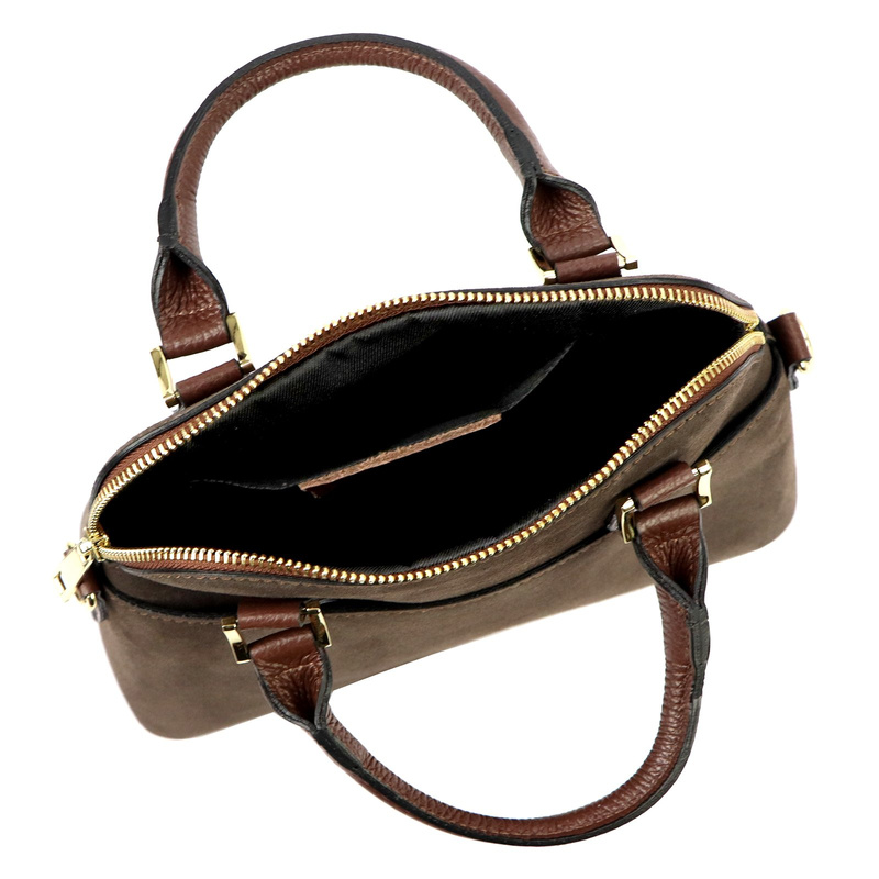 Zgrabny damski kuferek torebka do ręki z paskiem ze skóry naturalnej Luka