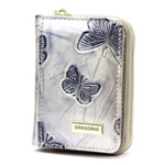 Zapinana Lakierowana zgrabna damska portmonetka w motyle Gregorio