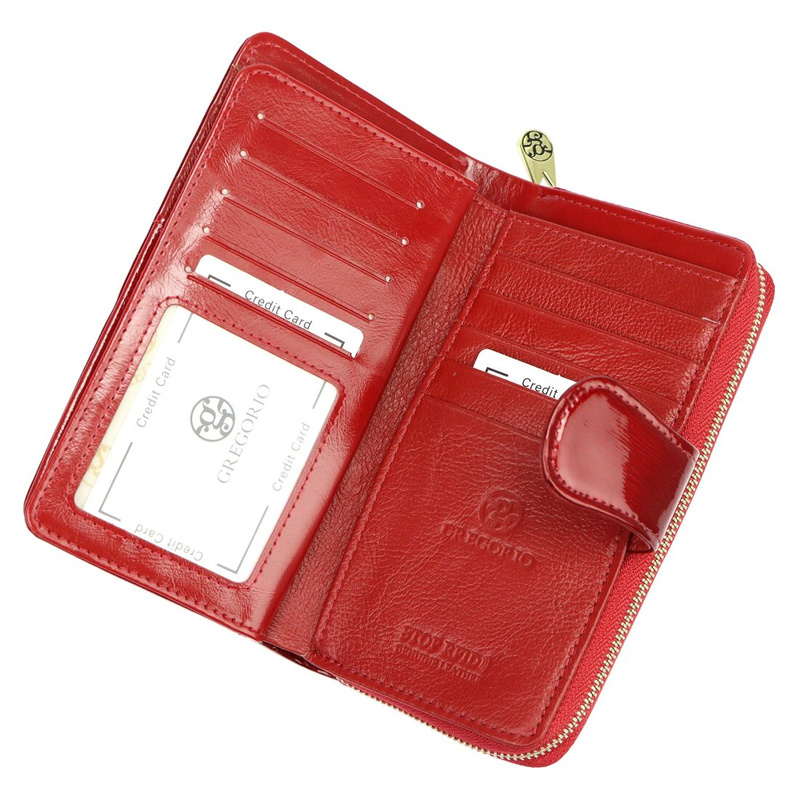 Gregorio duży portfel pionowy portmonetka za zatrzask liczne przegrody