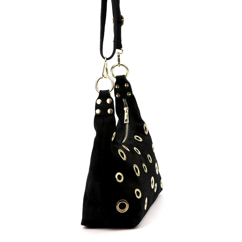 Vera Pelle damska listonoszka skóra naturalna zamszowa torebka na ramię