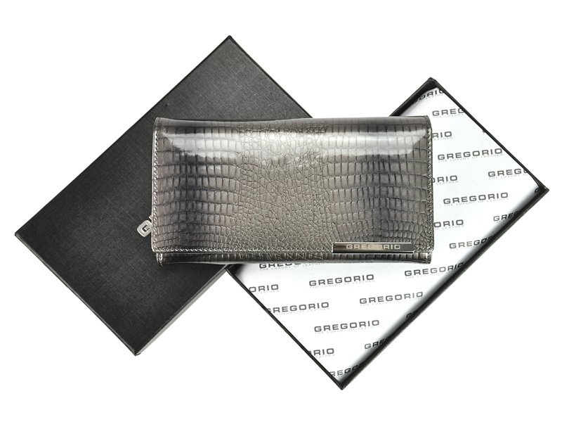 Gregorio damski portfel skóra naturalna duża portmonetka skóra krokodyla