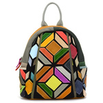 Wzorzysty damski plecak skórzany z wzorem mozaiki