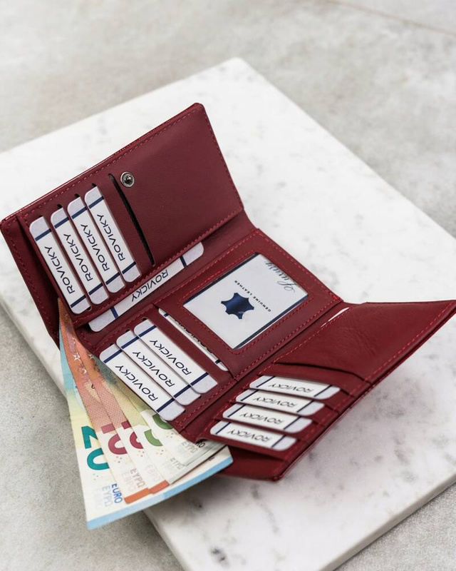 4U Cavaldi Lakierowany Duży portfel damski ze skóry naturalnej portmonetka