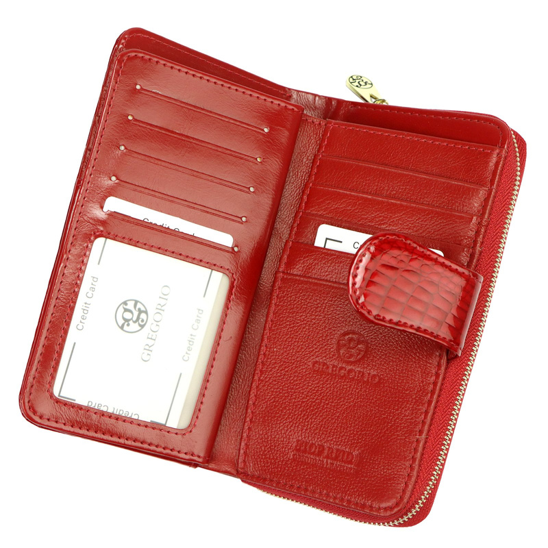 skóra naturalna + Damski portfel ze skóry ekologicznej Gregorio GL-116