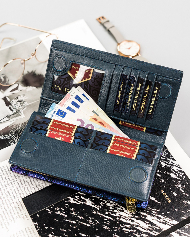 Skórzany damski portfel Peterson PTN 421431-ONBF