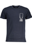NIEBIESKI T-SHIRT MĘSKI Z KRÓTKIM RĘKAWEM KLASY CAVALLI