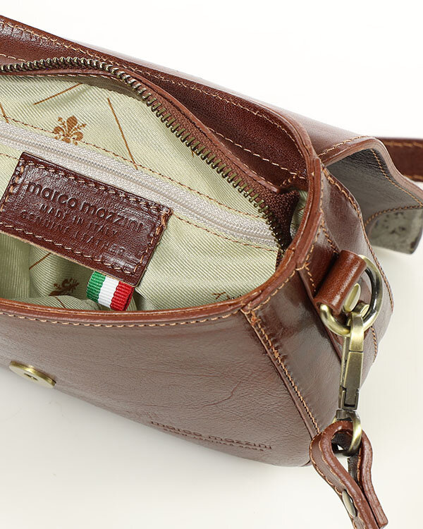 Torebka skórzana crossbody bag MAZZINI VERONA - brąz