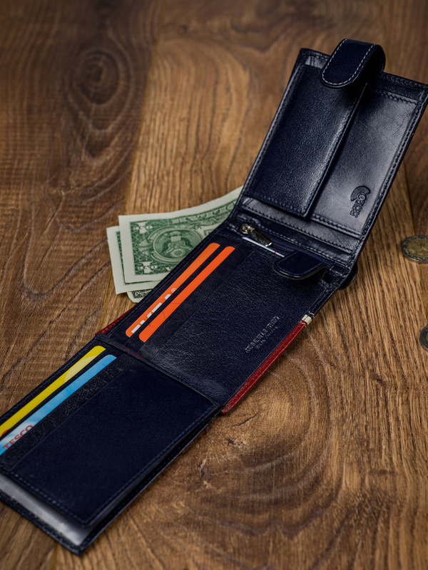 Portfel Skórzany Męski Rozbudowany Skóra Naturalna RFID Rovicky