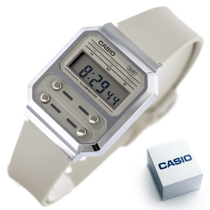 Zegarek CASIO A100WEF-8AEF. Kwarcowy, Kolor beżowy. Unisex.