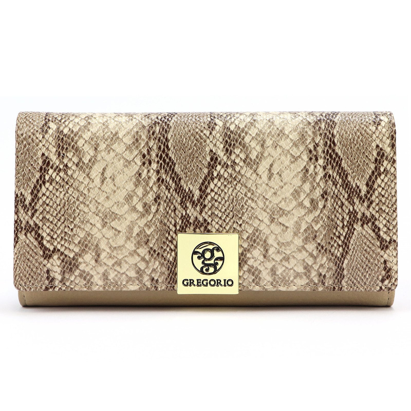 Klasyczny duży Skórzany damski portfel Gregorio
