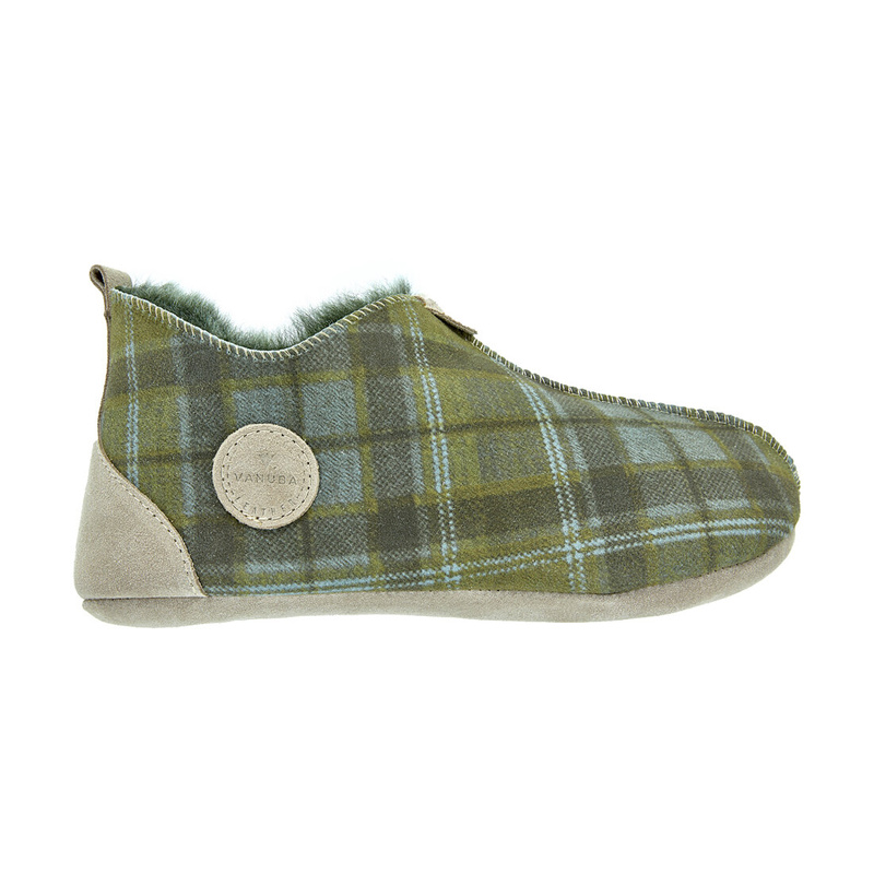 Kapcie damskie OXFORD Tartan zielone