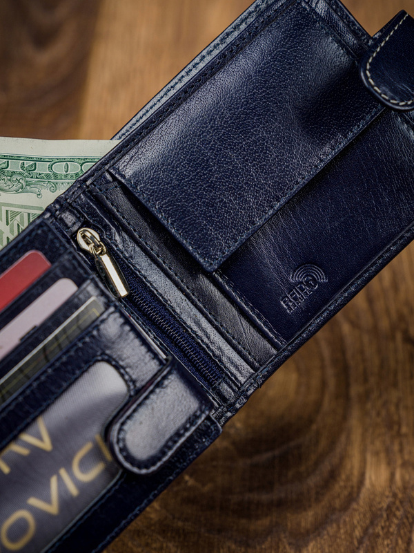 Skórzany męski portfel Rovicky 324L-RBA-D RFID