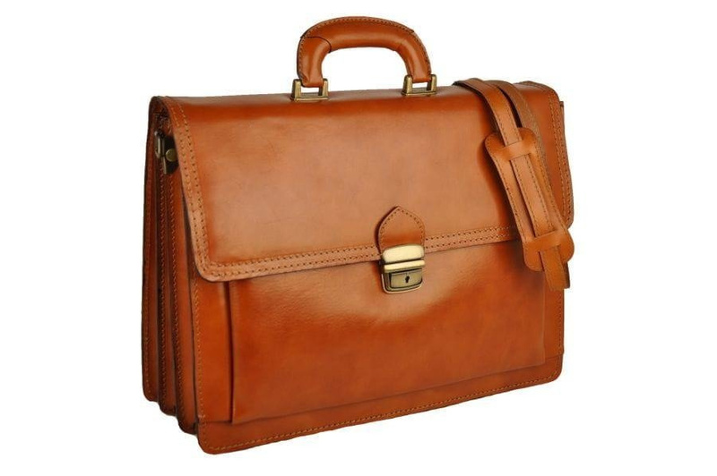 Aktówka męska skórzana - Barberini's - Brązowa