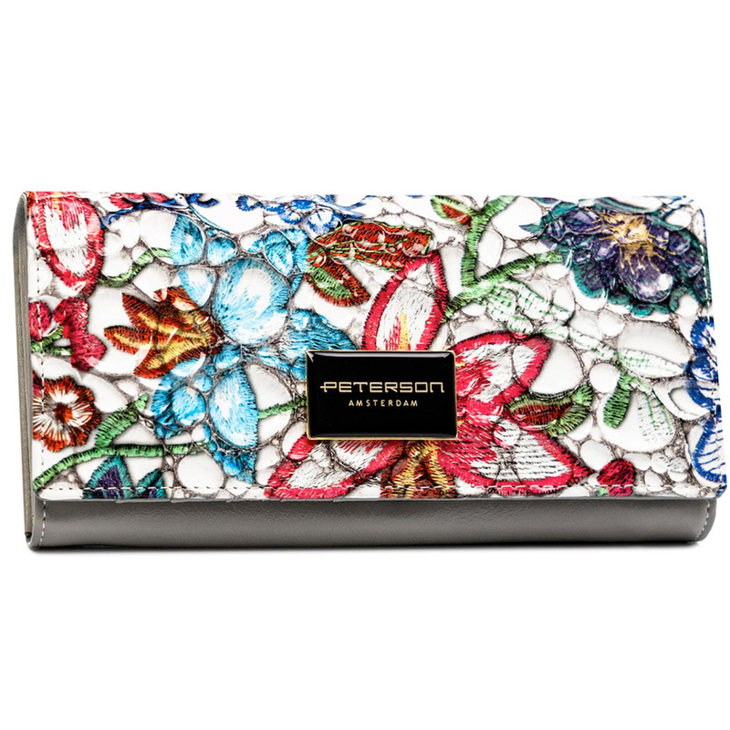 skóra naturalna + Damski portfel ze skóry ekologicznej Peterson PTN PH27-LFL