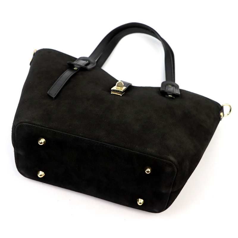 Luka Zamszowa skórzana damska shopperbag na ramię pojemna i stylowa