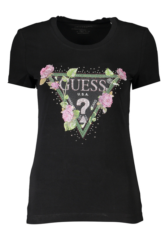 DAMSKA KOSZULKA Z KRÓTKIM RĘKAWEM GUESS JEANS CZARNA