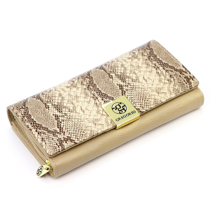 Duży Skórzany elegancki damski portfel od Gregorio