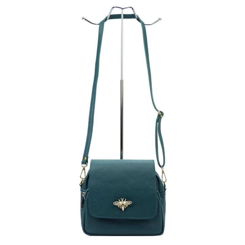 Skórzana zgrabna elegancka damska listonoszka z kieszeniami na ramię Luka