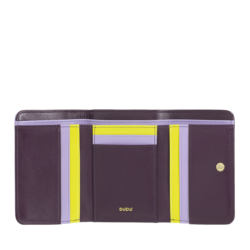 DUDU Damski portfel skóra naturalna na zatrzask minimalistyczny zgrabny