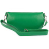 Damska Skórzana Włoska Saszetka Nerka na pasek zielona B68