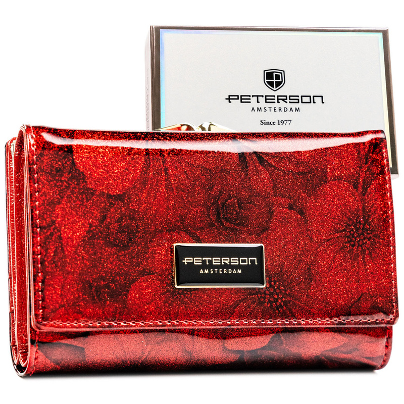 skóra naturalna + Damski portfel ze skóry ekologicznej Peterson PTN PS108-FDS